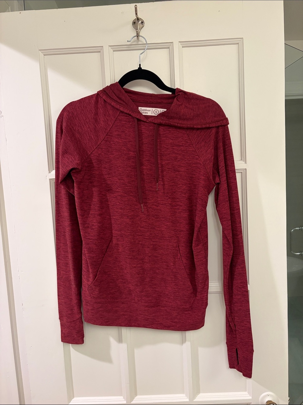 Outdoor Voices Marled Wine-Red Pullover Hoodie